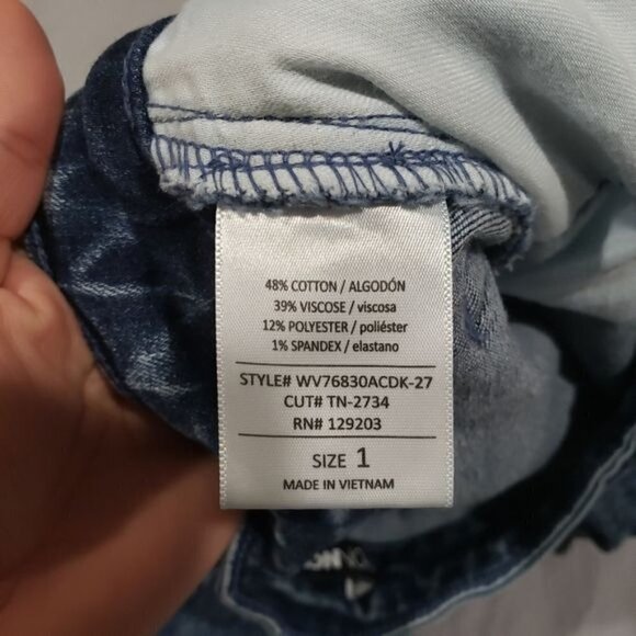 Fashion Nova Acid Wash Button-Fly High Rise Skinny Jeans Size 1 - Picture 8 of 11